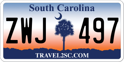 SC license plate ZWJ497