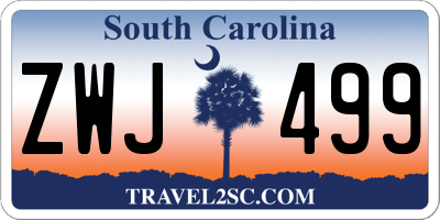 SC license plate ZWJ499