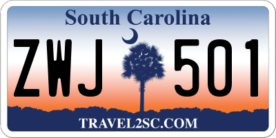 SC license plate ZWJ501