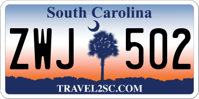 SC license plate ZWJ502