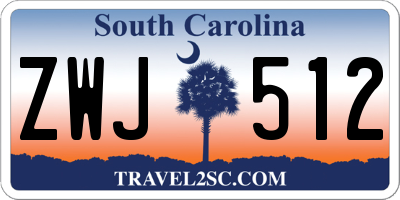 SC license plate ZWJ512