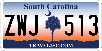 SC license plate ZWJ513