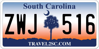 SC license plate ZWJ516