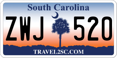 SC license plate ZWJ520