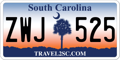 SC license plate ZWJ525