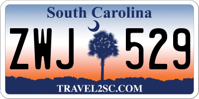 SC license plate ZWJ529
