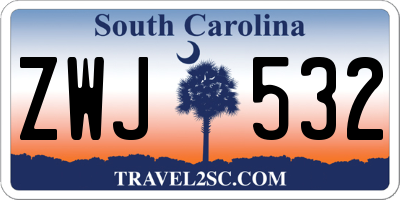SC license plate ZWJ532