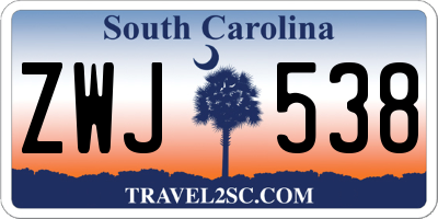 SC license plate ZWJ538