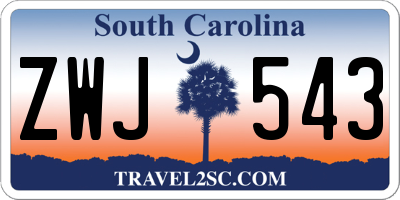 SC license plate ZWJ543