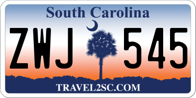 SC license plate ZWJ545