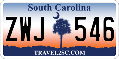 SC license plate ZWJ546