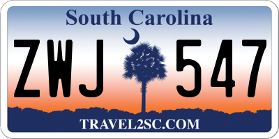 SC license plate ZWJ547