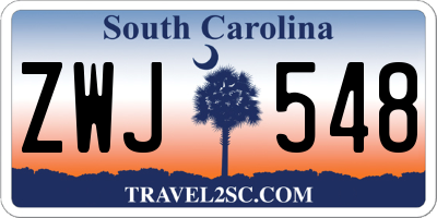 SC license plate ZWJ548