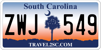 SC license plate ZWJ549