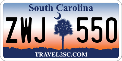SC license plate ZWJ550