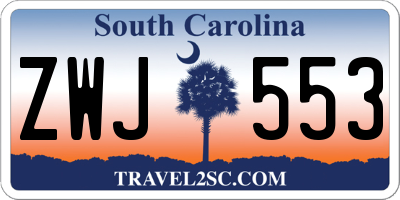 SC license plate ZWJ553