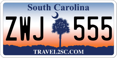SC license plate ZWJ555
