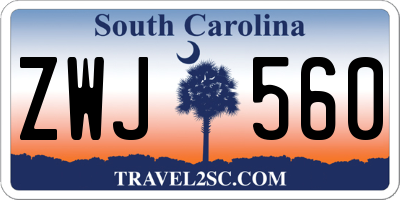 SC license plate ZWJ560