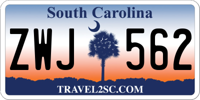 SC license plate ZWJ562