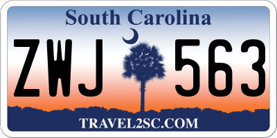 SC license plate ZWJ563