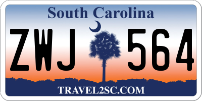 SC license plate ZWJ564
