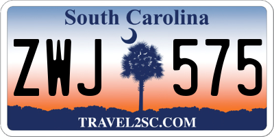 SC license plate ZWJ575