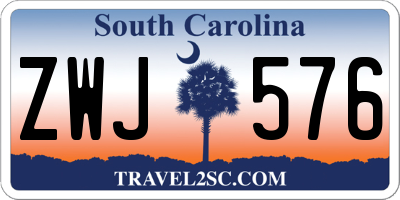 SC license plate ZWJ576