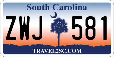 SC license plate ZWJ581