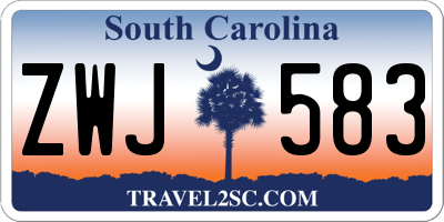 SC license plate ZWJ583