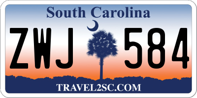 SC license plate ZWJ584