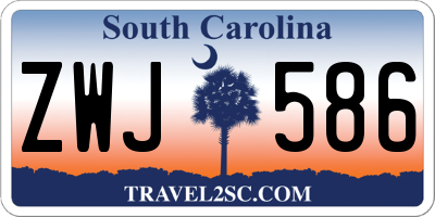 SC license plate ZWJ586