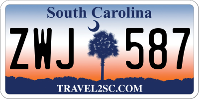 SC license plate ZWJ587