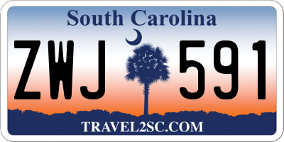 SC license plate ZWJ591