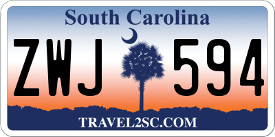 SC license plate ZWJ594