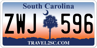 SC license plate ZWJ596