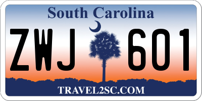 SC license plate ZWJ601