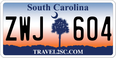 SC license plate ZWJ604