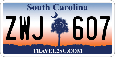 SC license plate ZWJ607