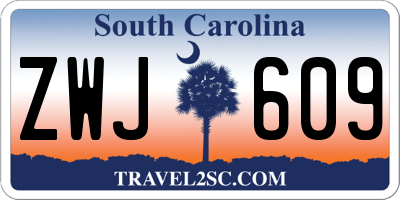 SC license plate ZWJ609