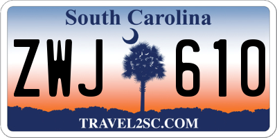 SC license plate ZWJ610