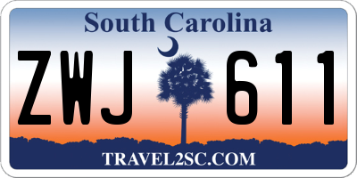 SC license plate ZWJ611
