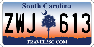 SC license plate ZWJ613