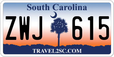 SC license plate ZWJ615