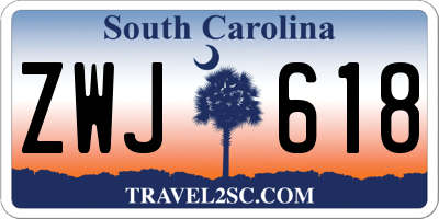 SC license plate ZWJ618