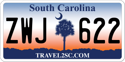 SC license plate ZWJ622