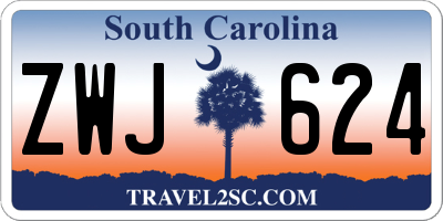 SC license plate ZWJ624