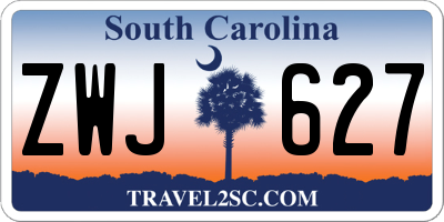 SC license plate ZWJ627