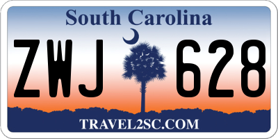 SC license plate ZWJ628