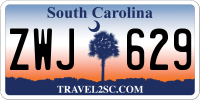 SC license plate ZWJ629