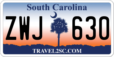SC license plate ZWJ630